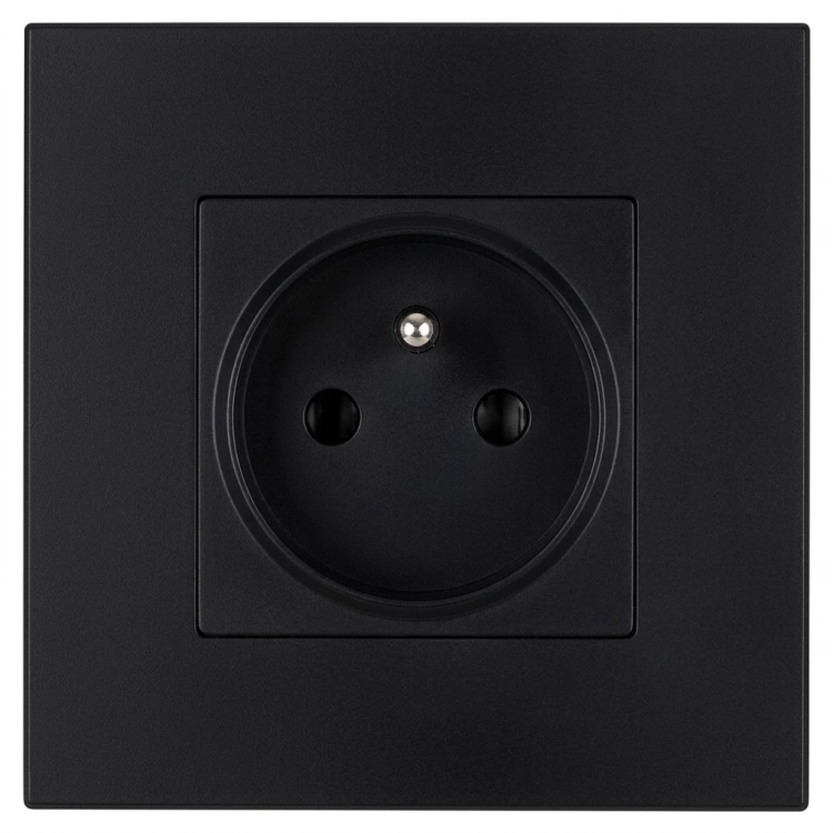 Priză Contact Din Plastic LINEA Cu Pin De Împământare Neagră MIUUN