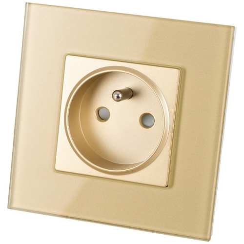 Priză Din Sticlă Cu Pin De Împământare Aurie