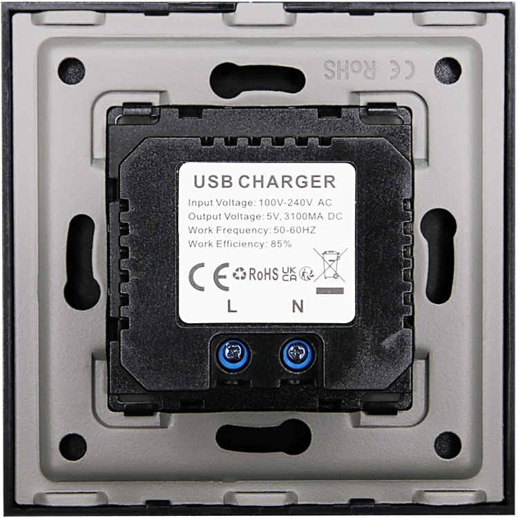 Încărcător Dublu USB 3.1A Negru Set Cu Ramă Din Sticlă Mată MIUUN
