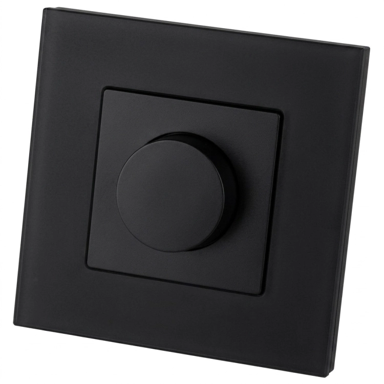 Întrerupător Dimmer Rotativ Pentru Lumină Din Sticlă Mată Negru MIUUN