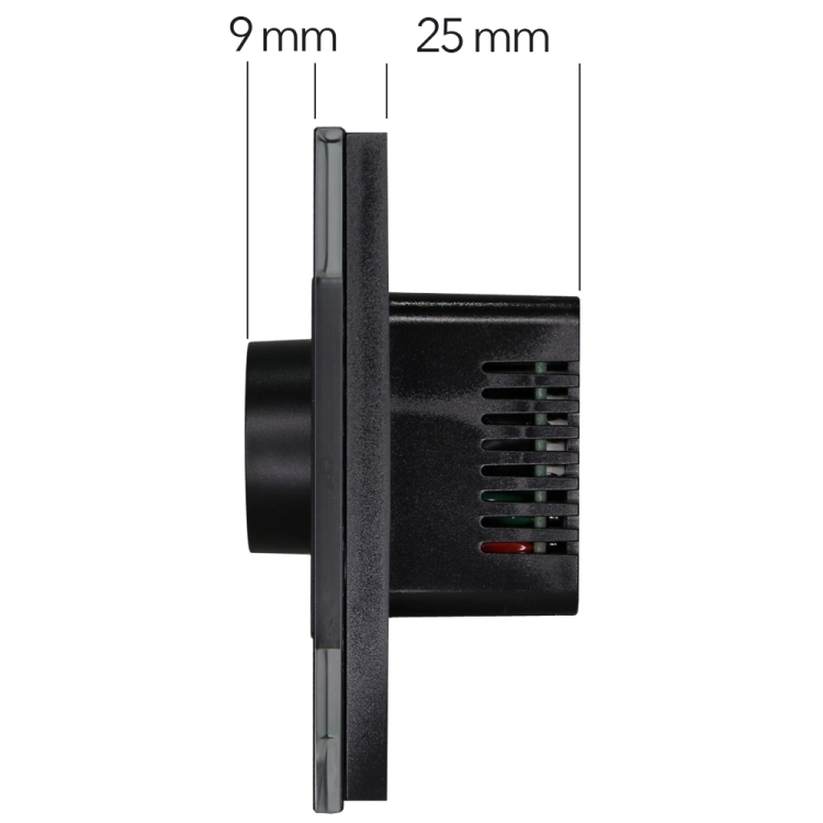 Întrerupător Dimmer Rotativ Pentru Lumină Din Sticlă Mată Negru MIUUN