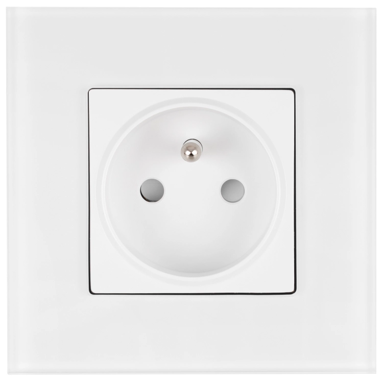 Priză Din Sticlă Mată Cu Pin De Împământare Albă MIUUN