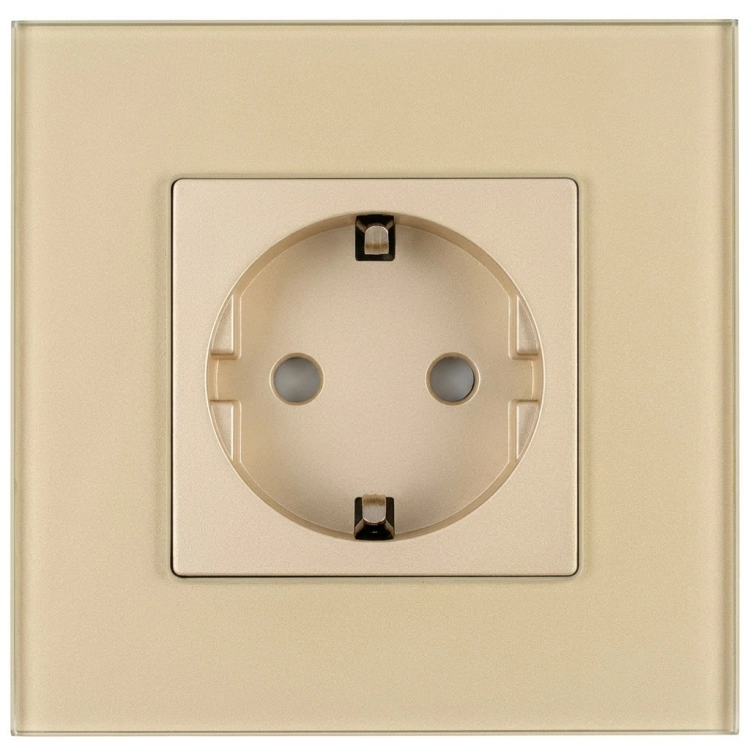 Priză Din Sticlă Mată Schuko Cu Împământare Fără Pin Auriu MIUUN