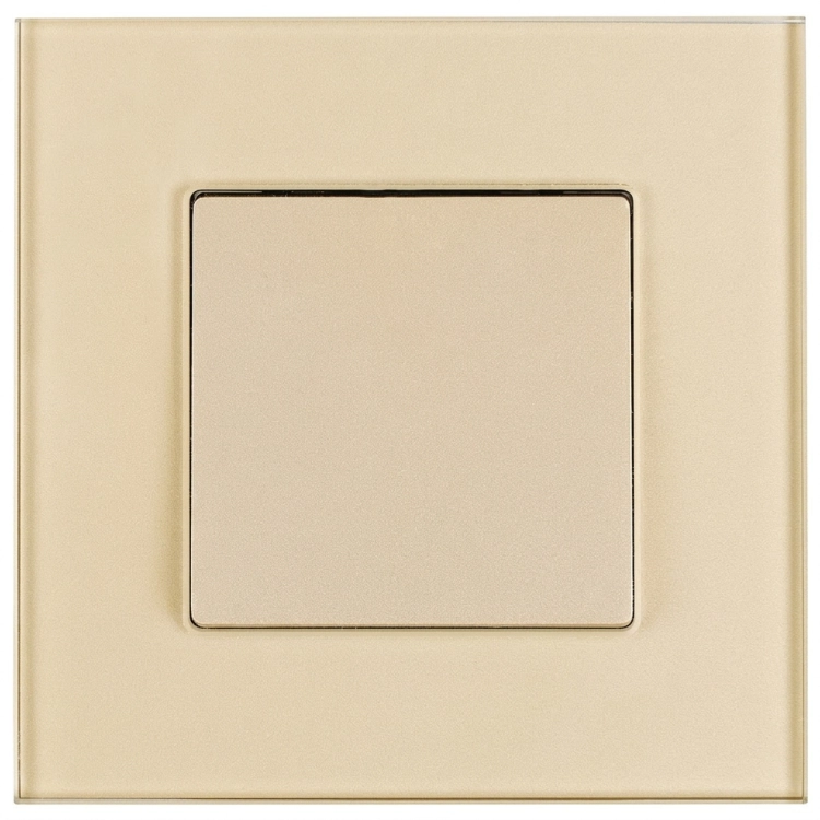 Întrerupător Monostabil Simplu Neted Din Sticlă Mată Auriu MIUUN
