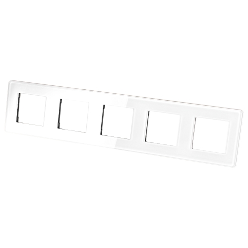 Ramă Din Sticlă Lucioasă Cu 5 Posturi Albă Verticală Orizontală Pentru Module MIUUN