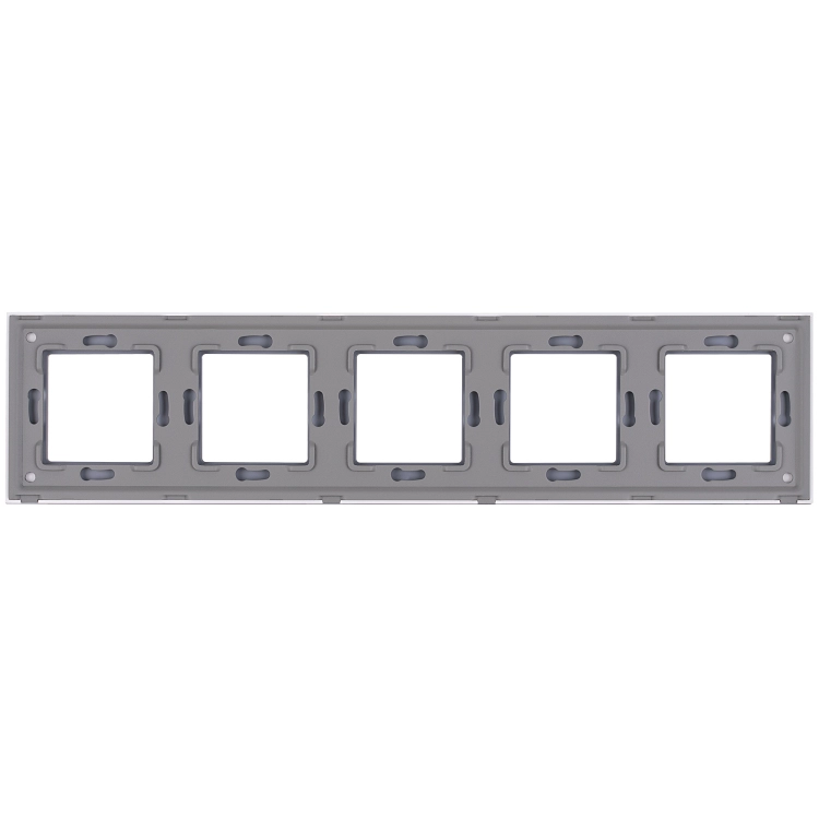 Ramă Din Sticlă Lucioasă Cu 5 Posturi Albă Verticală Orizontală Pentru Module MIUUN