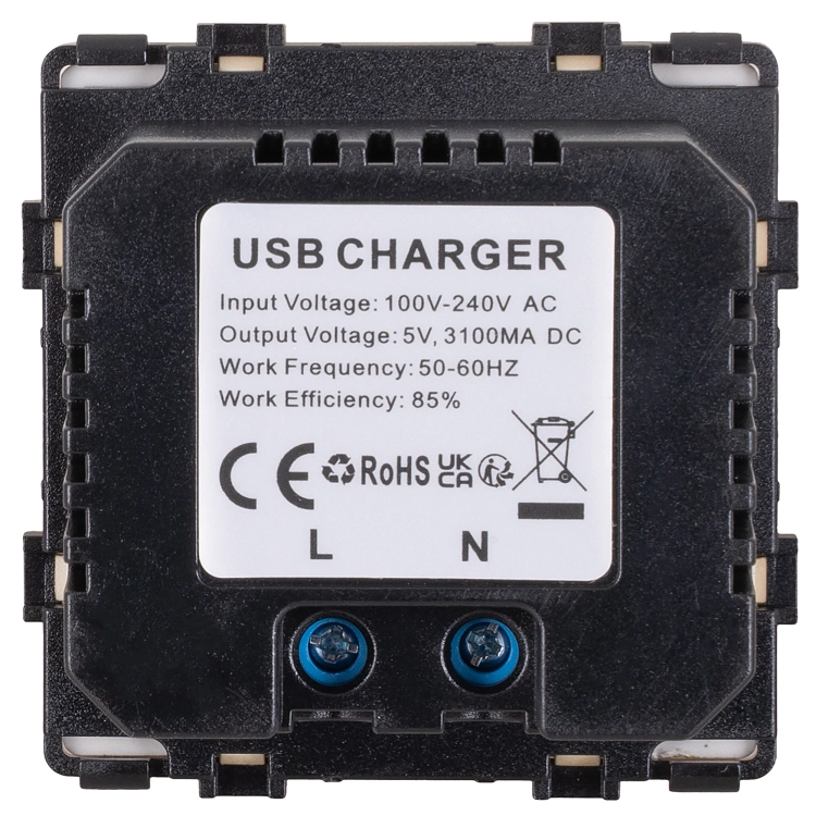 Încărcător Dublu USB 3.1A Gri Set Cu Ramă Din Sticlă Lucioasă MIUUN