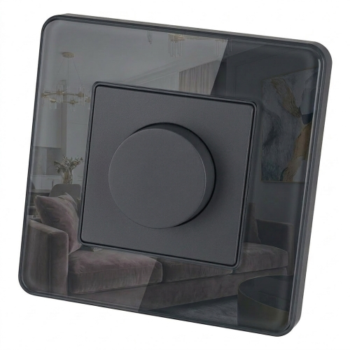 Întrerupător Dimmer Rotativ Pentru Lumină Din Sticlă Lucioasă Gri MIUUN