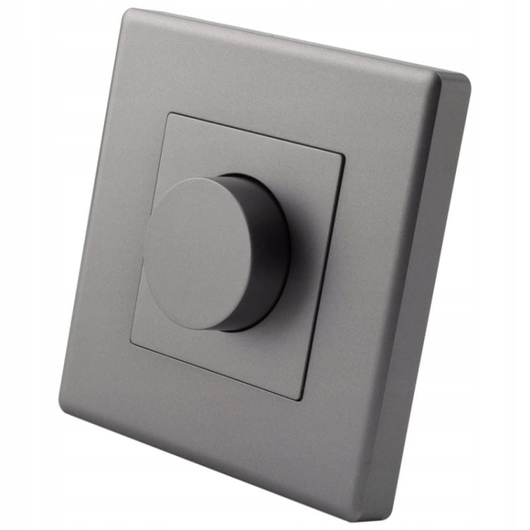 Întrerupător Dimmer Pentru Lumină Rotativ Gri Set Cu Ramă PCV