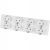Priză Cvadruplă Schuko Albă Ramă PVC Cvadruplă Și 4 X Priză