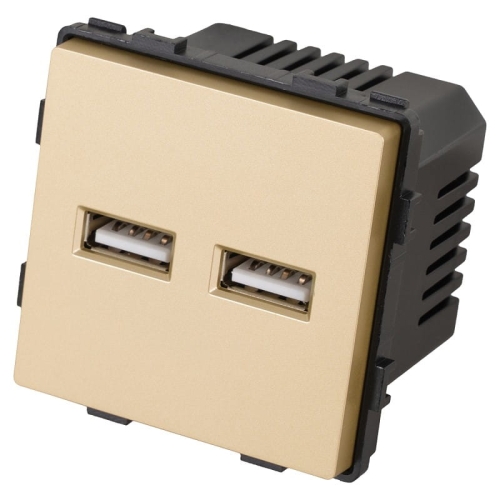 Modul Încărcător Dublu USB Tip A+A 3.1A Auriu Pentru Rame