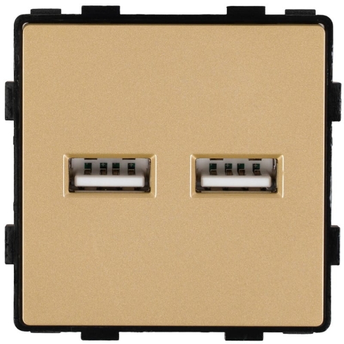 Modul Încărcător Dublu USB Tip A+A 3.1A Auriu Pentru Rame