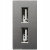 Modul Încărcător Dublu USB Tip A+A 2.4A Gri Pentru Rame
