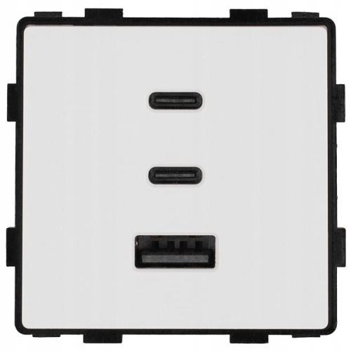 Modul Priză Încărcător Triplu Alb USB 65W A+C+C Pentru Rame