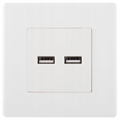 Priză Albă Încărcător Dublu USB 3.1A Tip A+A Set Cu Ramă PVC