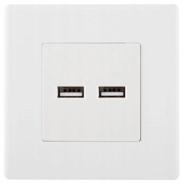 Priză Albă Încărcător Dublu USB 3.1A Tip A+A Set Cu Ramă PVC