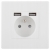 Priză Albă + Încărcător Dublu USB 2.4A A+A Set Cu Ramă PVC