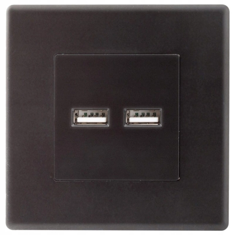 Priză Neagră Încărcător USB Dublu Set Cu Ramă PVC