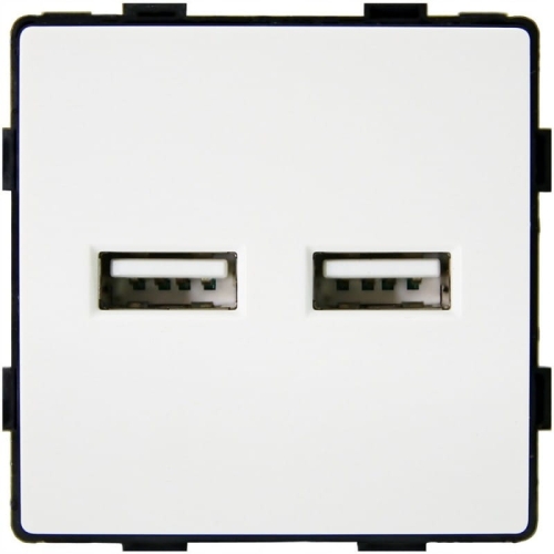 Modul Încărcător Dublu USB Tip A+A 3.1A Alb Pentru Rame MIUUN